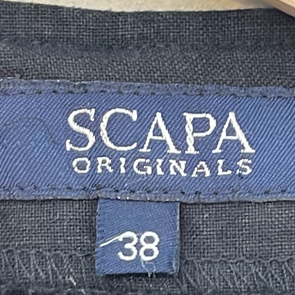 Scapa Womens 100% Linen Ruffle Wrap Midi Dress Size 38 Black Sleeveless - Picture 8 of 10